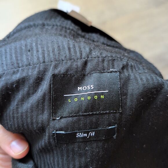 MOSS BROS Dress Pants Houndstooth Plaid Savoy Taylors Guild Slim Fit 40IN - Picture 4 of 8